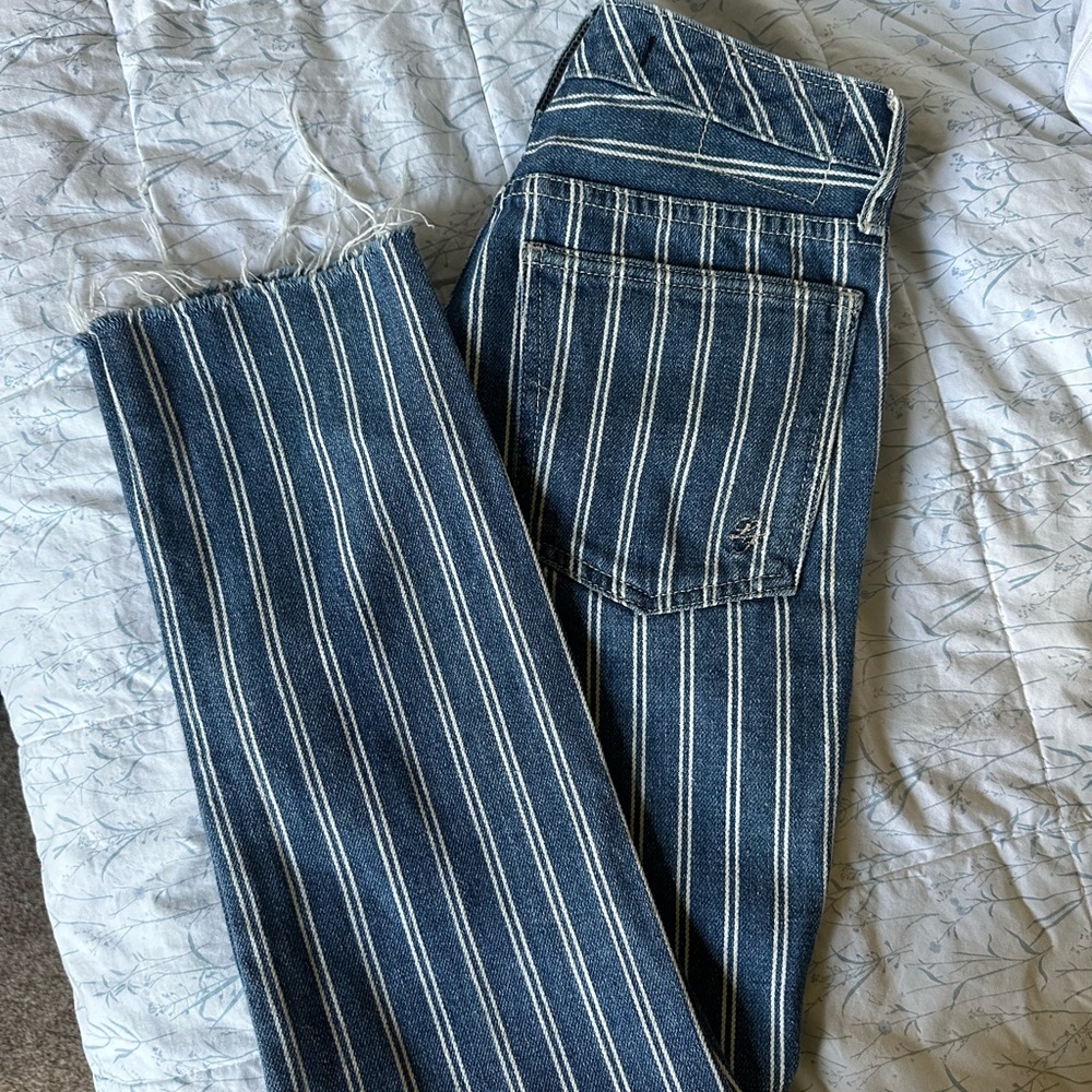 Lovers and Friends Striped Blue Jeans